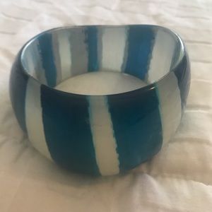 Acrylic blue and white bracelet